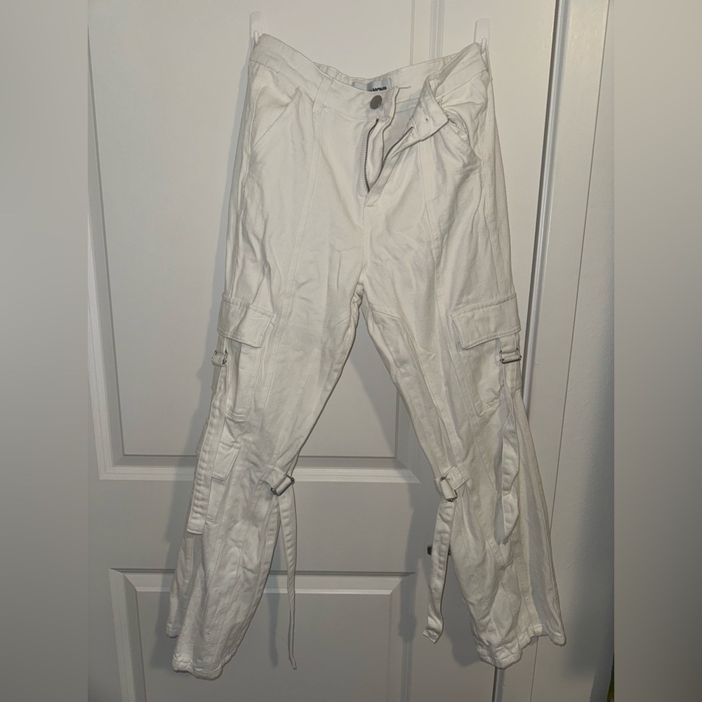 Fashion Nova White Cargo Pants